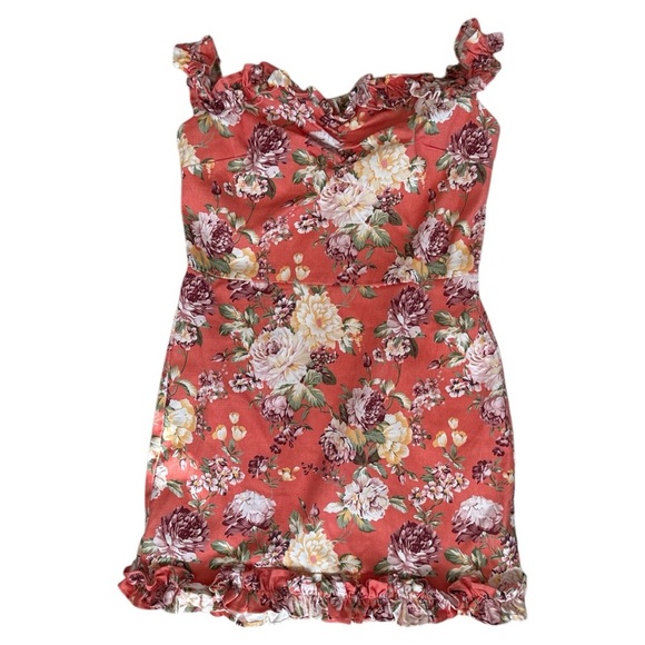 Mable Dresses & Skirts - Mable Denim Floral Ruffle Dress size Large